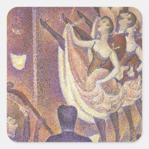 Sticker Carré Le Can Can Dance, Le Chahut de Georges Seurat