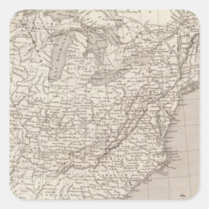 Sticker Carré Le Canada et les États-Unis