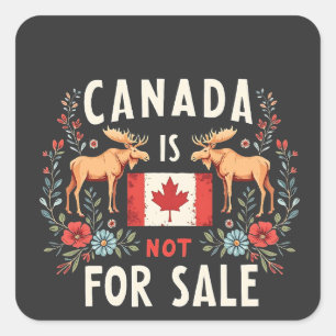 Sticker Carré Le Canada n'est pas à vendre Amérique Trump 51e Ét