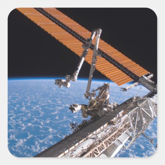 Sticker Carré Le Canadarm2 et les ailes de panneaux solaires (Devant)