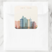 Sticker Carré Le Cap, Afrique | Ville Skyline (Sac)