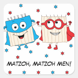 Sticker Carré Le Carré de l'autocollant "Matzoh, Matzoh Men!"