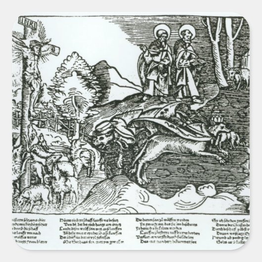 Sticker Carré Le catholicisme romain et le luthéranisme contrast (Devant)