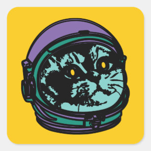 Sticker Carré Le chat d'Astro respirant intensifie…