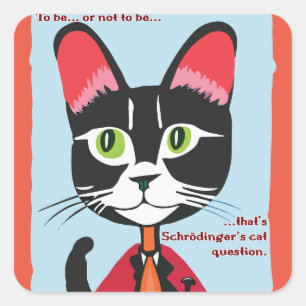Sticker Carré Le chat de Schrodinger pour être ou ne pas être