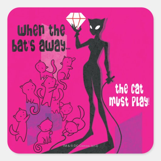 Sticker Carré Le chat doit jouer (Devant)