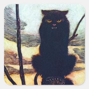 Sticker Carré Le chat noir