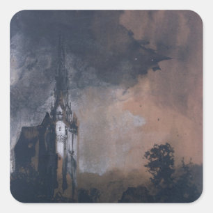 Sticker Carré Le château dans le clair de lune