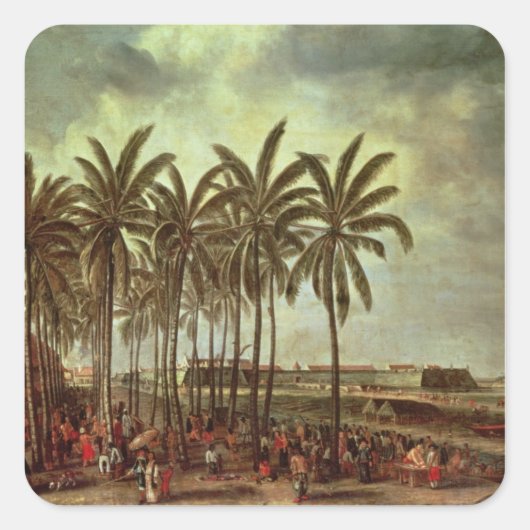 Sticker Carré Le Château de Batavia, vu de Kali Besar (Devant)