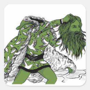 Sticker Carré Le Chevalier vert sans tête