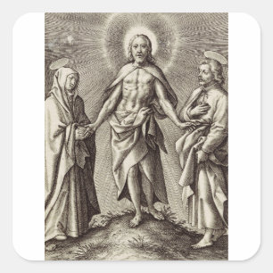Sticker Carré Le Christ Retreen se dresse sur une colline