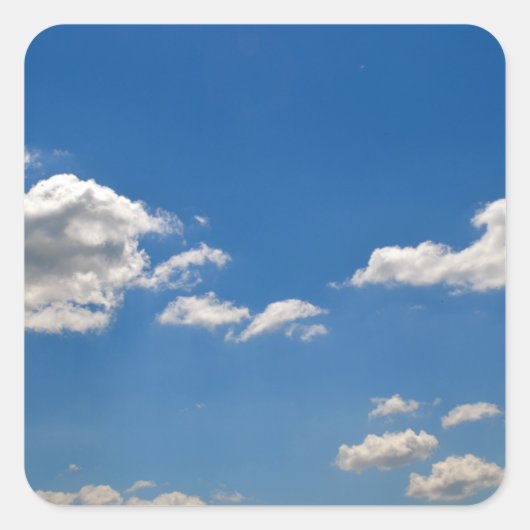 Sticker Carré Le ciel est bleu et les nuages blancs passent (Devant)