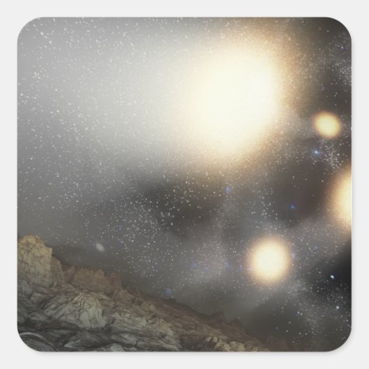 Sticker Carré Le ciel nocturne vu d'un avion hypothétique (Devant)