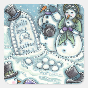 STICKER CARRÉ LE CIMETIÈRE DE LA NEIGE, MÉLTÉE AVANT SON TEMPS,