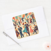 Sticker Carré Le Club Martinis Moderne Du Milieu Du Siècle (Enveloppe)