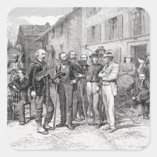 Sticker Carré Le Club Room de Zermatt en 1864, de "L'Ascent