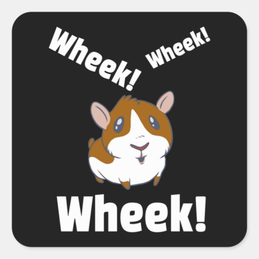 Sticker Carré Le cochon de Guinée Wheek ! Roue ! (Devant)