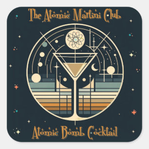 Sticker Carré Le cocktail Atomic Bomb du Atomic Martini Club