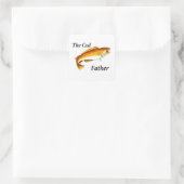 Sticker Carré Le Cod Père idéal de pêche présent. (Sac)