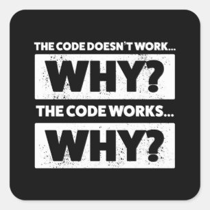 Sticker Carré Le code ne fonctionne pas - Programmer Cadeau