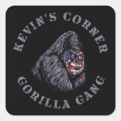 Sticker Carré Le coin de Kevin GORILLA GANG (Devant)