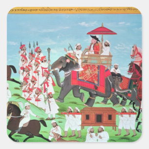 Sticker Carré Le colonel James Todd voyage par éléphant