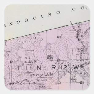 Sticker Carré Le comté de Sonoma, la Californie 24