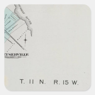 Sticker Carré Le comté de Sonoma, la Californie 3