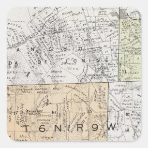 Sticker Carré Le comté de Sonoma, la Californie 7