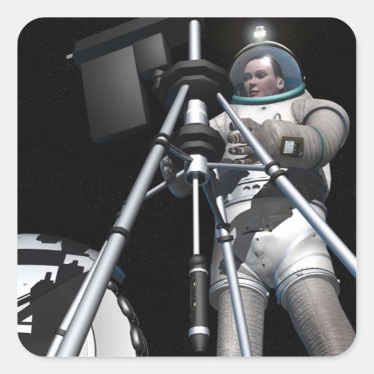 Sticker Carré Le concept artistique de l'exploration spatiale fu (Devant)