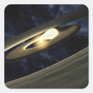 Sticker Carré Le concept de l'artiste montrant un morceau de mat