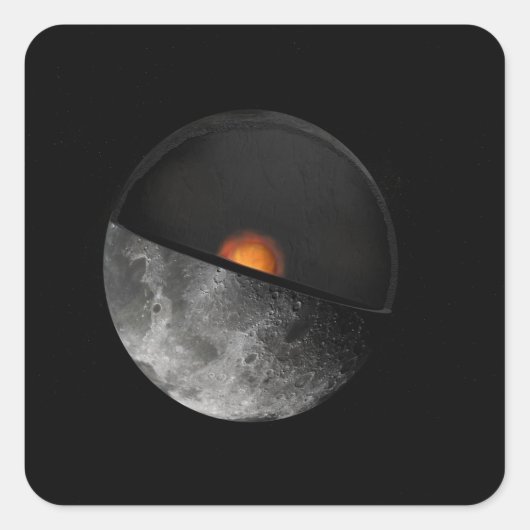 Sticker Carré Le concept de l'artiste montrant un noyau interne (Devant)