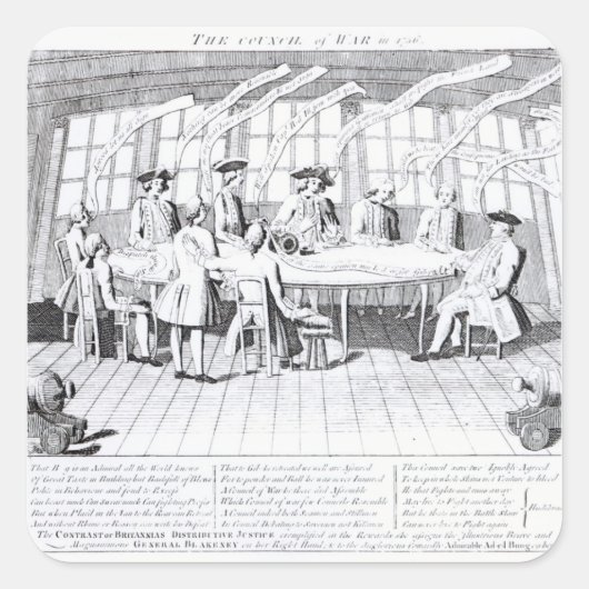 Sticker Carré Le Concile de Guerre en 1756 (Devant)