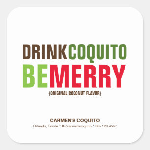 Sticker Carré Le Coquito de boissons soit Joyeux Noël