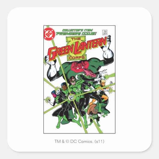 Sticker Carré Le Corps des Lanternes Vertes (Devant)