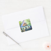 Sticker Carré Le Cottage Bleu (Enveloppe)