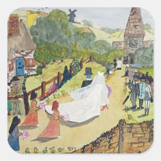 Sticker Carré Le couple heureux (Devant)