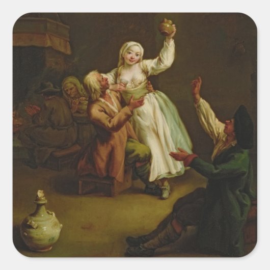 Sticker Carré Le couple heureux (Devant)