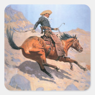 Sticker Carré Le Cowboy (huile sur toile)