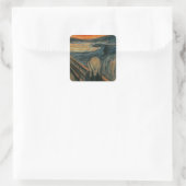 Sticker Carré Le Cri - Edvard Munch. Peinture d'art. (Sac)