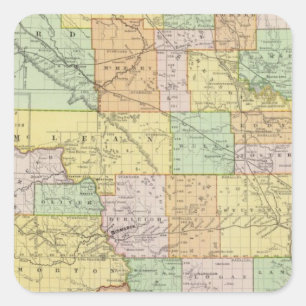 Sticker Carré Le Dakota du Nord