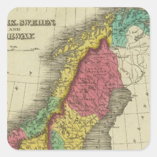 Sticker Carré Le Danemark, la Suède, et la Norvège