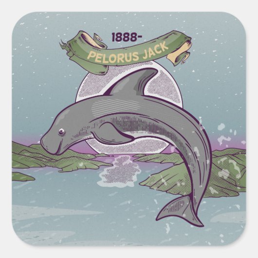 Sticker Carré Le dauphin de Pelorus Jack Risso (Devant)