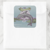 Sticker Carré Le dauphin de Pelorus Jack Risso (Sac)
