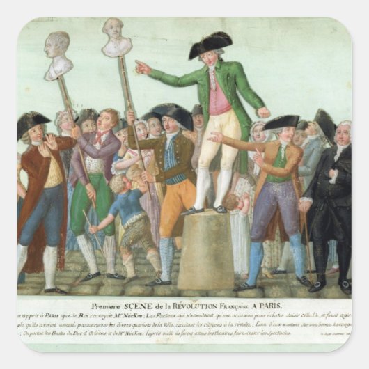 Sticker Carré Le début de la révolution française (Devant)