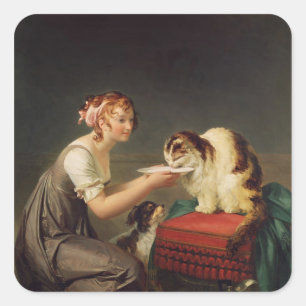 Sticker Carré Le déjeuner du chat