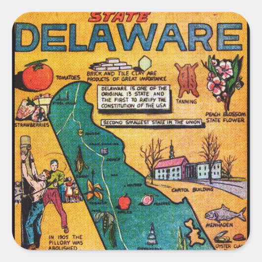 Sticker Carré Le Delaware, État du Diamant (Devant)
