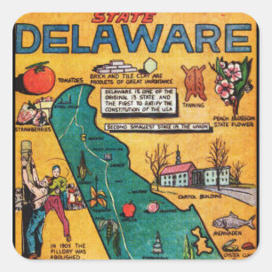 Sticker Carré Le Delaware l'état de diamant
