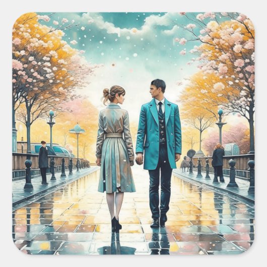 Sticker Carré Le destin nous a réunis (Devant)