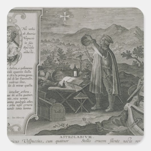 Sticker Carré Le développement de l'astrolabe du marin (Devant)